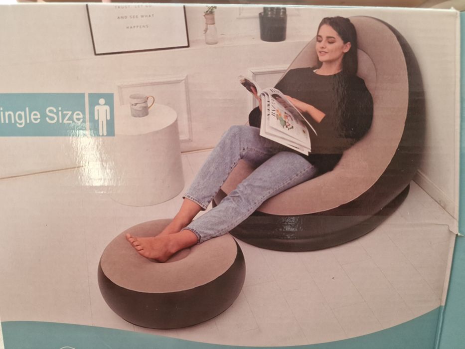 Fotel sofa nadmuchiwana plus podnóżek