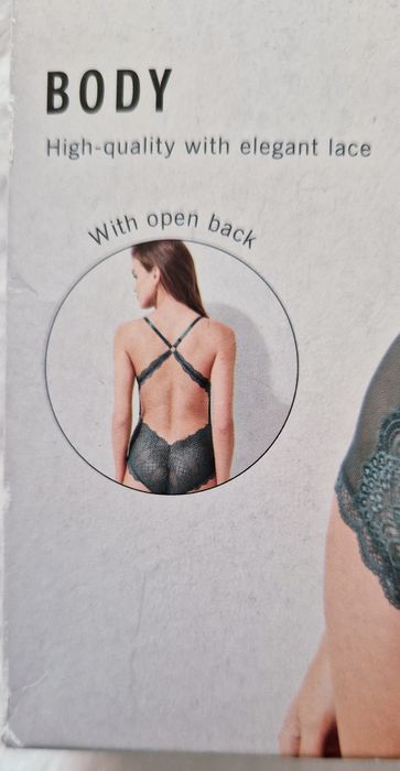 Koronkowe seksowne prześwitujące body z odkrytymi plecami M L