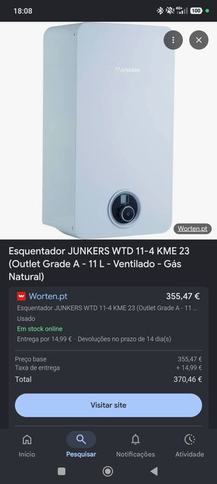 Esquentador NOVO