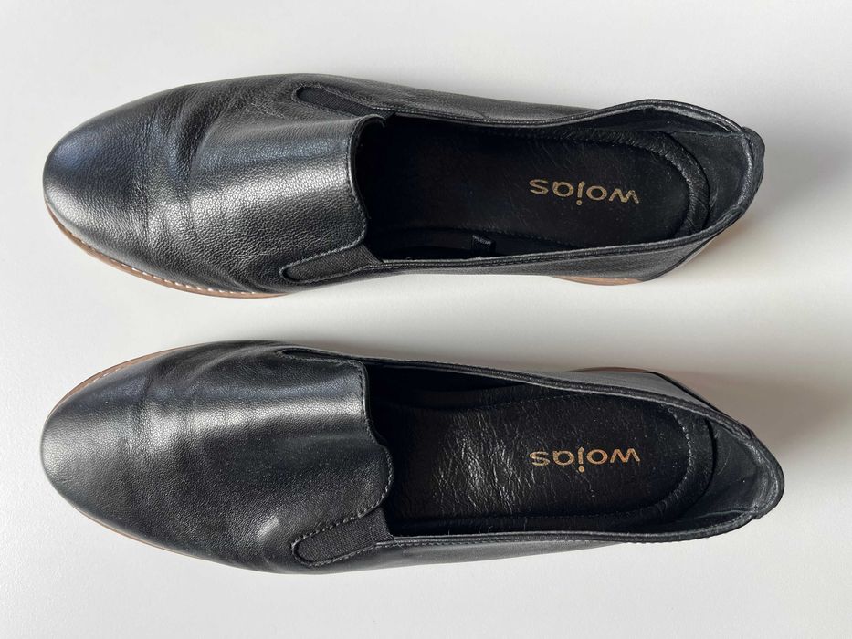 Skórzane damskie buty Wojas - rozmiar 36 (23cm) czarne