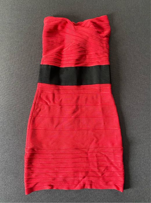 Красное бандажное платье Herve Leger
