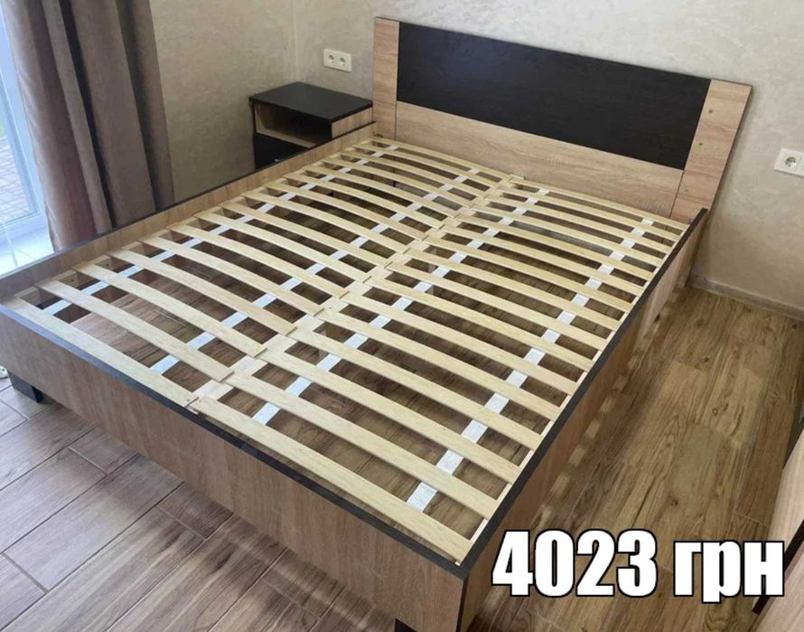 Зі складу Нове  Двоспальне Ліжко з ламелями венге