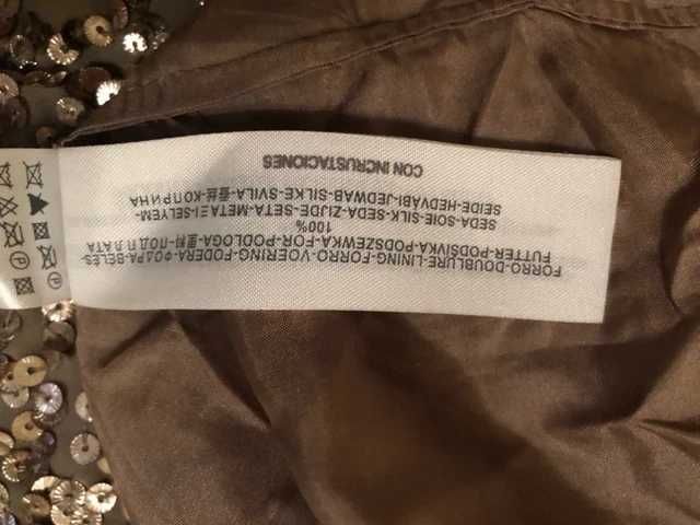 sukienka Massimo Dutti 100% jedwab z cekinami