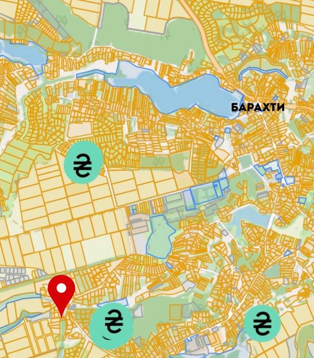 Продаж великої земельної ділянки в селі Барахти