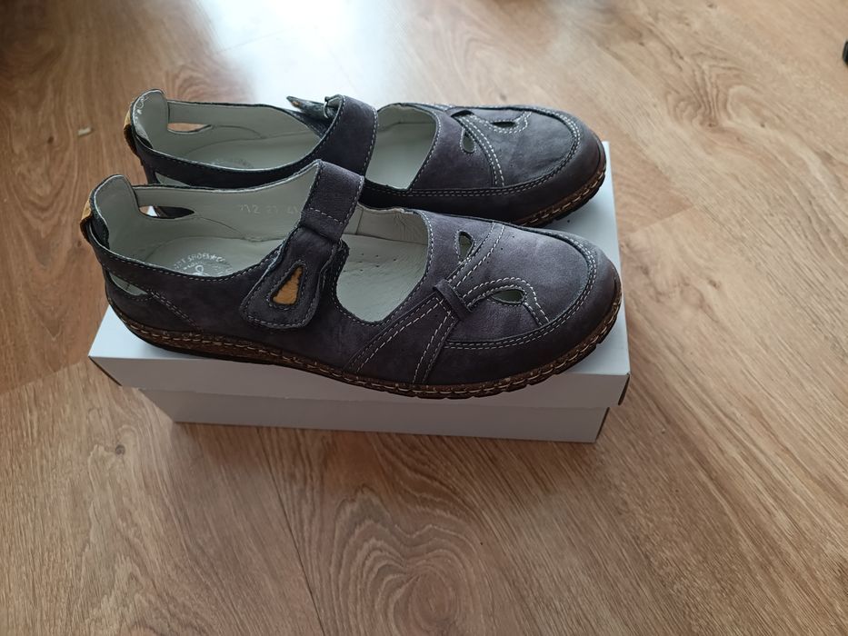 Kołodziej buty damskie półbuty  skóra naturalna rzepy 41