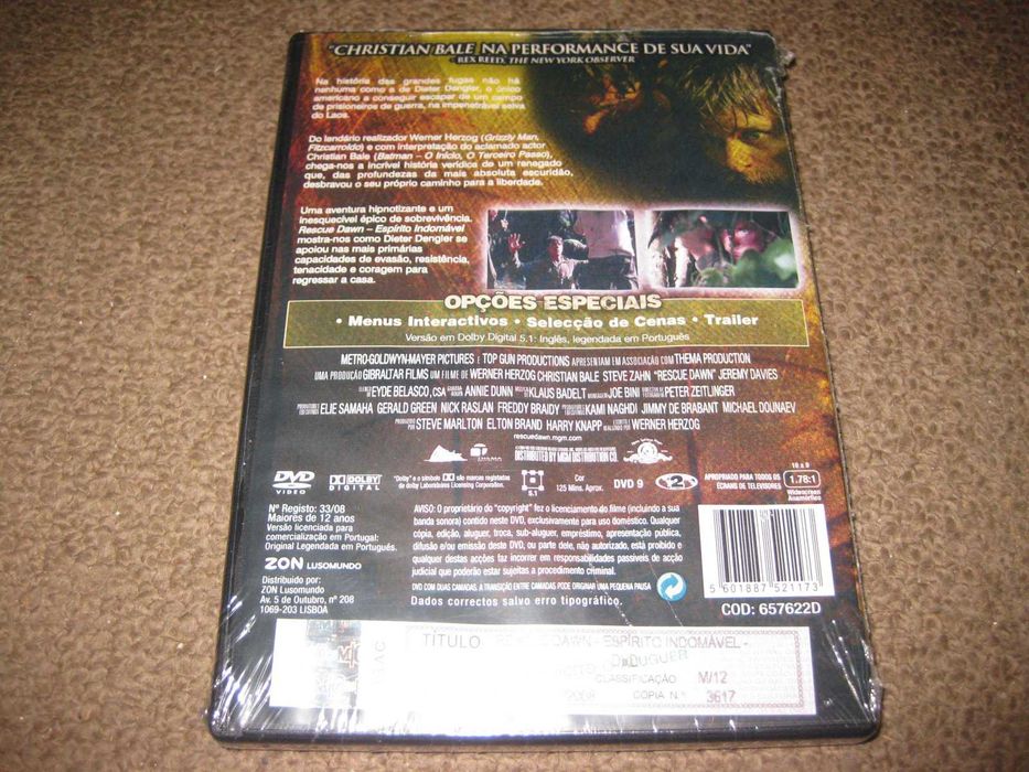 DVD "Rescue Dawn - Espírito Indomável" com Christian Bale/Selado!