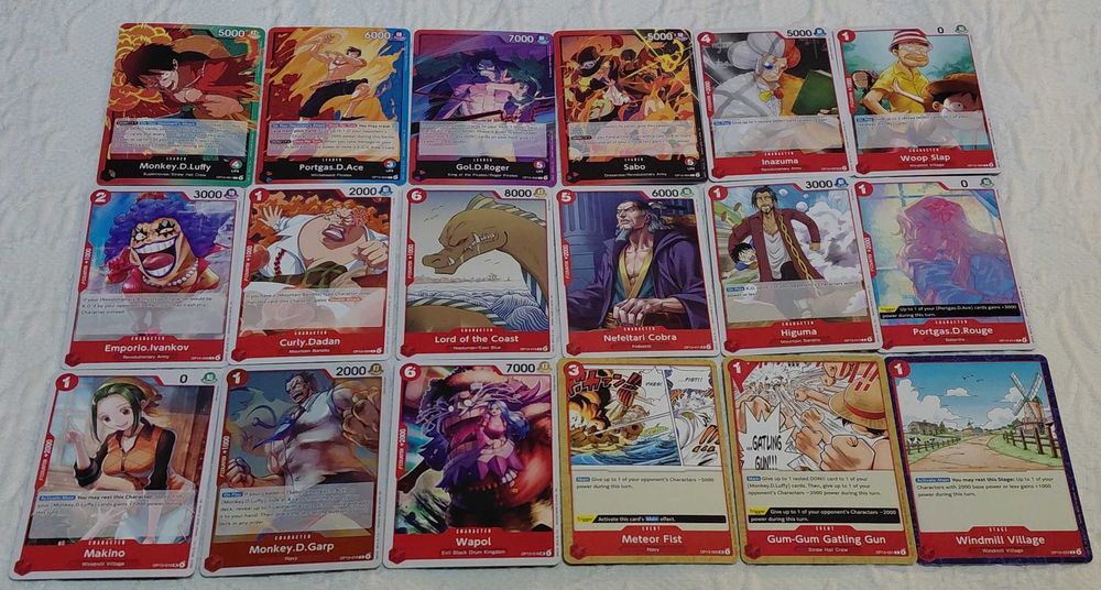 89 cartas one piece tcg op13