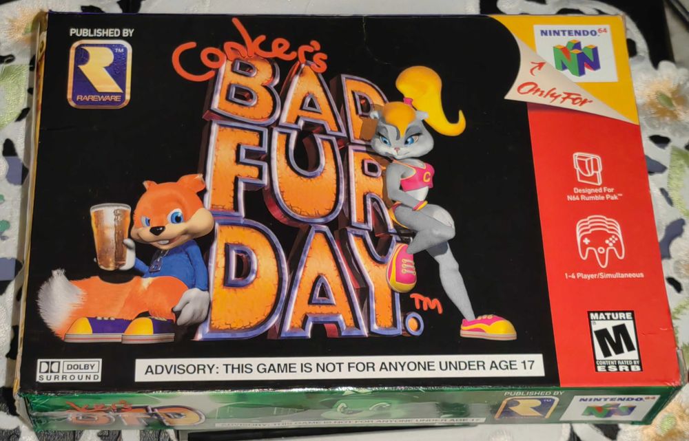 Conker's Bad Fur Day. Gra legenda na Nintendo 64 box 3xA NTSC oryginał