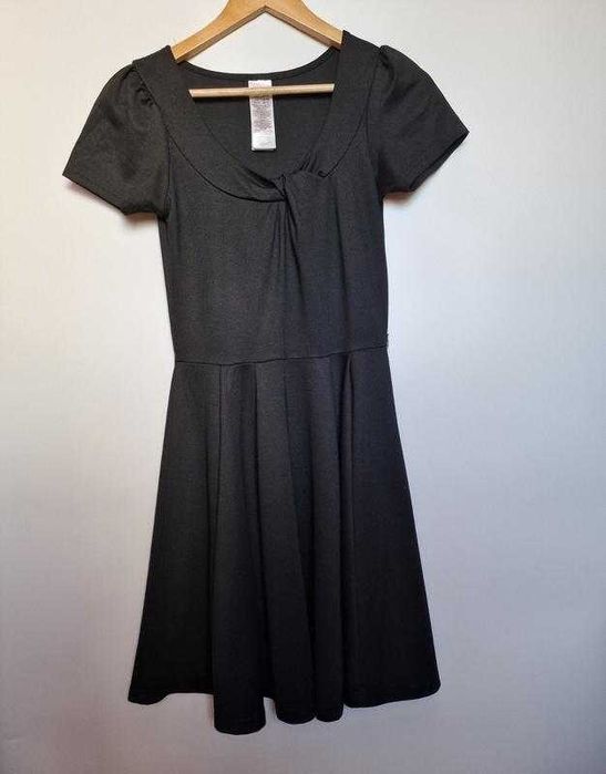 Черное женское платье avon клеш миди короткий рукав