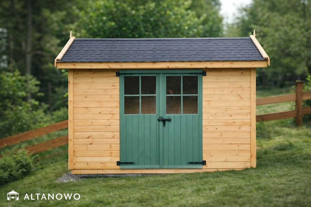 Domek narzędziowy drewniany, ogrodowy 3x3 drewutnia | producent | rod