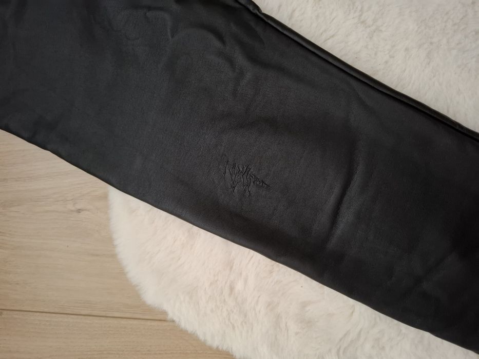 Legginsy skórzane skóra czarne elastyczne