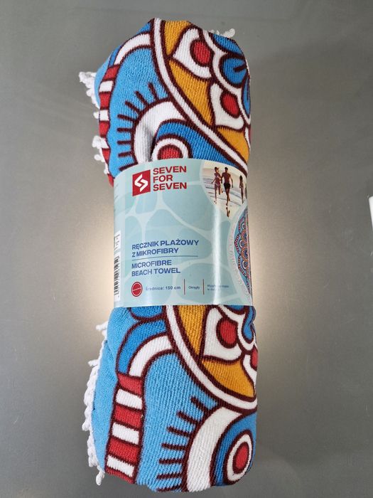 Duży Ręcznik Plażowy Koc Okrągły 150 cm Mikrofibra