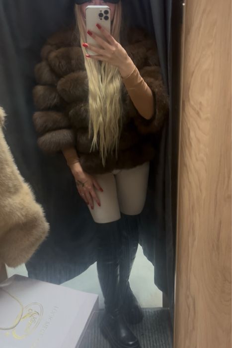 Шуба натур песець