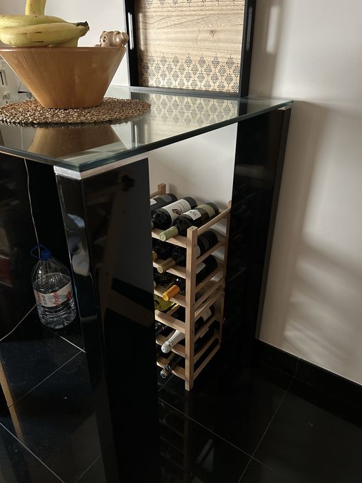 Mesa alta de vidro 1mx0,80m