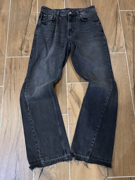 Zara flared jeans zip