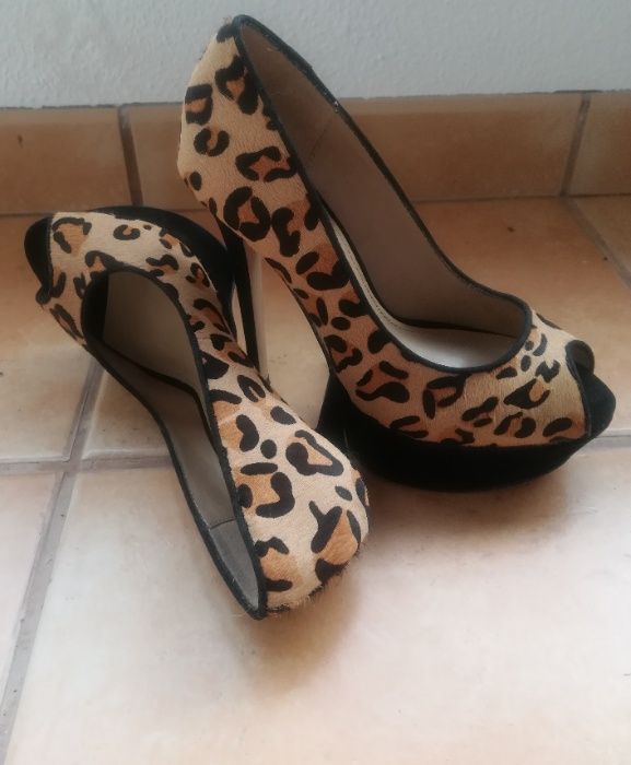 Sapato Salto Alto Leopardo Aldo Pele