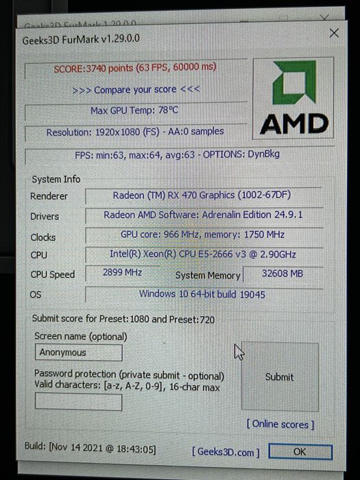 Видеокарта Sapphire RX 470 4GB, + тест