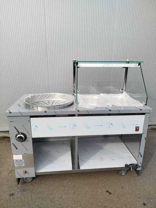 Fritadeira a gás de Churros/ Donuts Com Vitrine de Ex