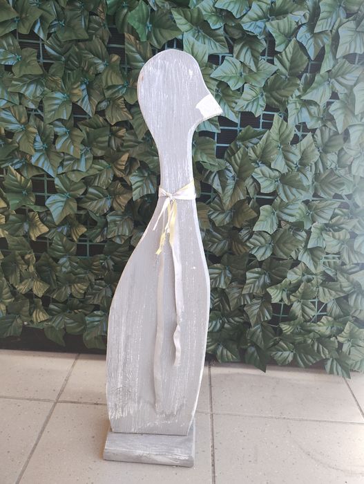 Duża drewniana dekoracja szara kaczka