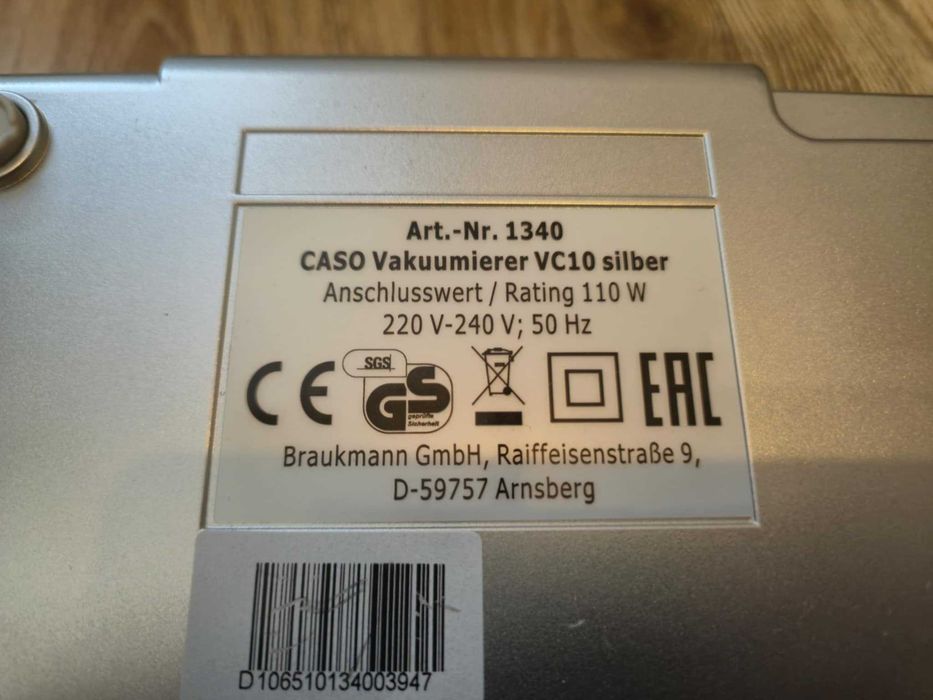 Nowa Zgrzewarka Próżniowa Caso Vc10.