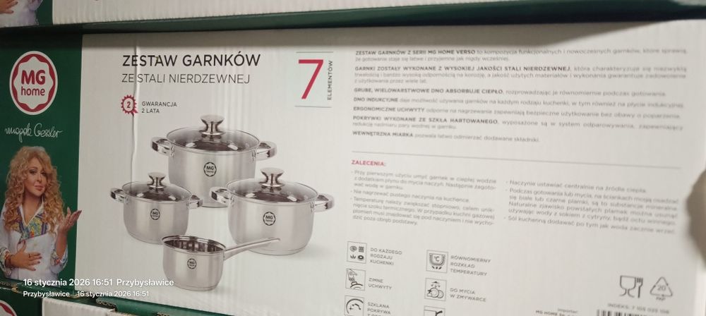 Zestaw garnków Verso nowy,7 elementów,