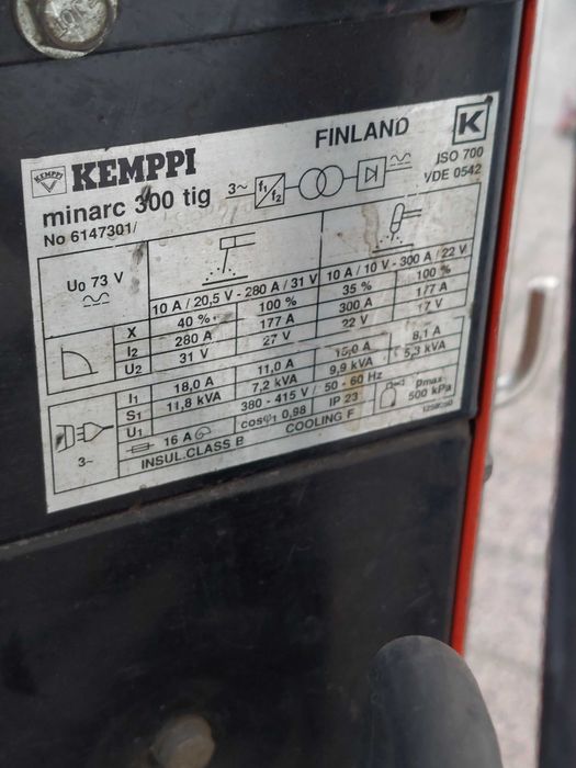 Spawarka Tig Kemppi minarc 300 DC - faktura