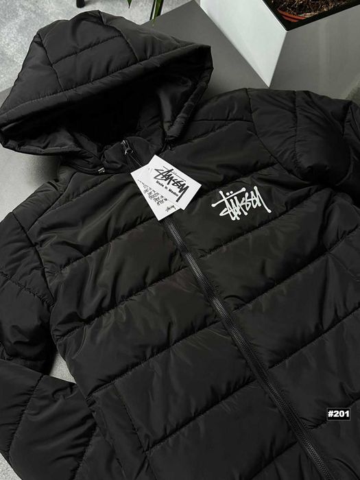Зимова Куртка Stussy Mini Logo — Черный Пуховик Стусси Мини Лого