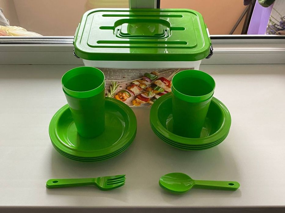 Набір посуду на 4 особи ПБ-287 (Полімерпобут) Пікнік посуд відпочинок