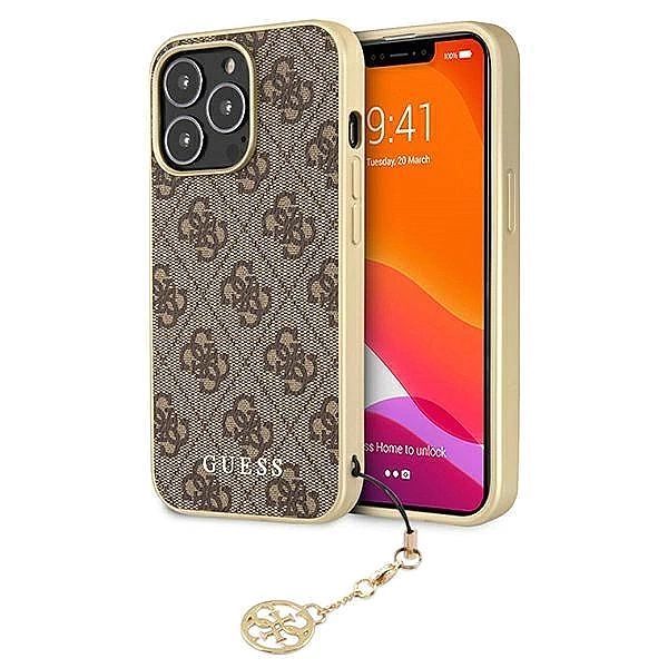 Etui Guess 4g Charms Collection na iPhone 13 Pro Max - brązowe