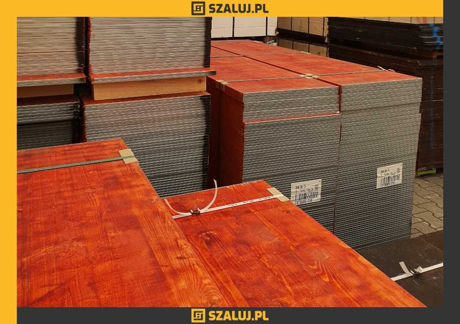 Sklejka szalunkowa I gatunek, Płyta trójwarstwowa Okucie E czerwona