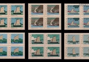 Série completa 6 quadras selos novos -Barcos dos rios Portugueses-1981