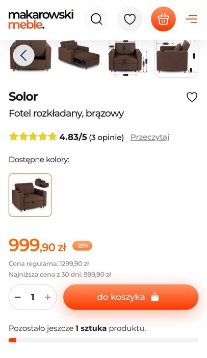 Fotel rozkładany
