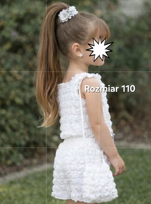 Dwuczęściowy biały komplet r.110