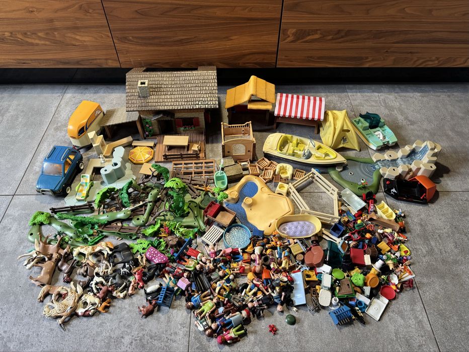 Playmobil dom samochód z przyczepą dla konia łódka stadnina farma