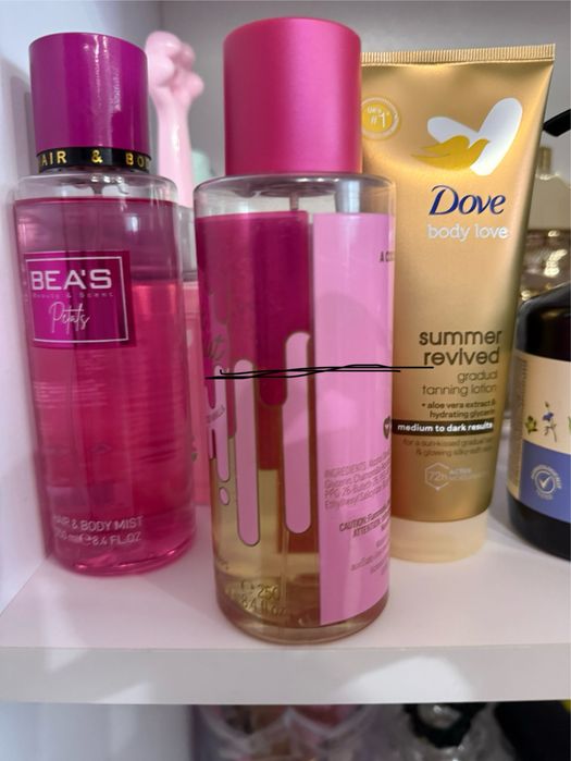 Набор уходовой косметики, спрей для тела