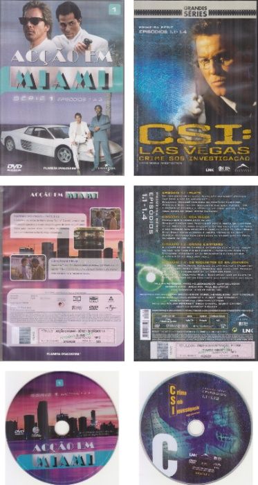 DVDs Séries: Acção em Miami; CSI; Dr. House