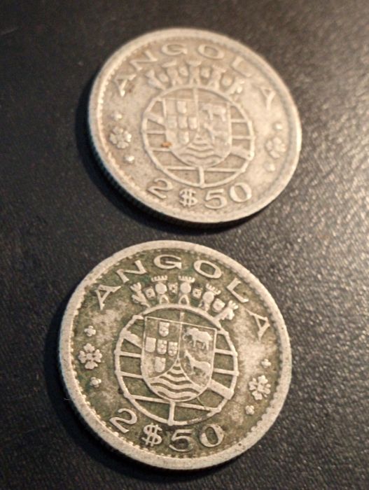 moeda de 2,5 escudos  - Angola 1953 - Cupro Niquel