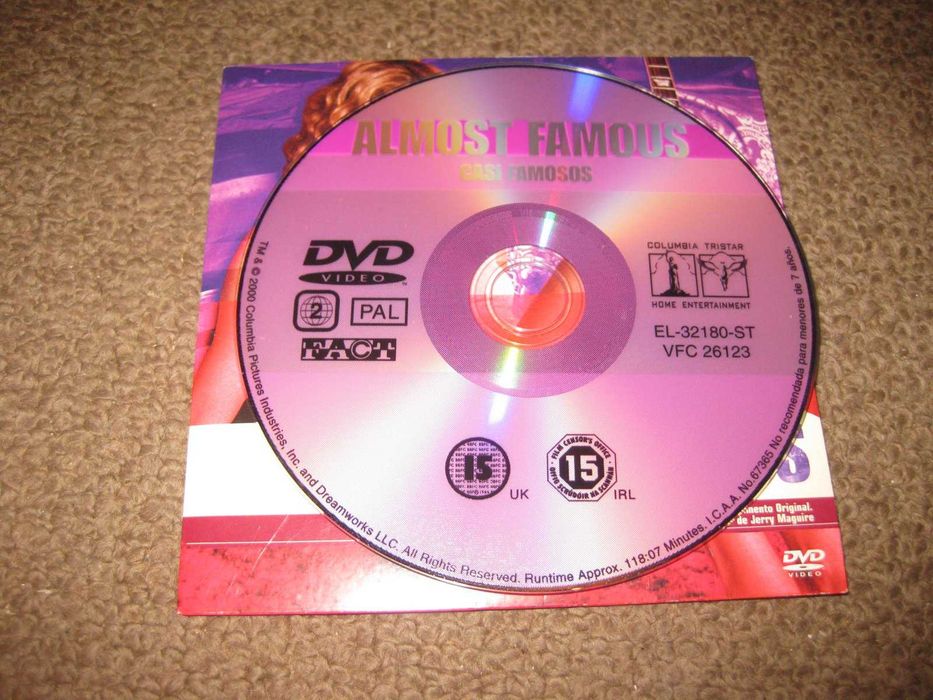 DVD "Quase Famosos" com Kate Hudson/Edição Rara!