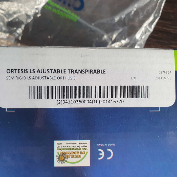 Cinta ORTEC Sacrolombar Transpirável – semi-rigida FJ203 Tamanho 4/XL