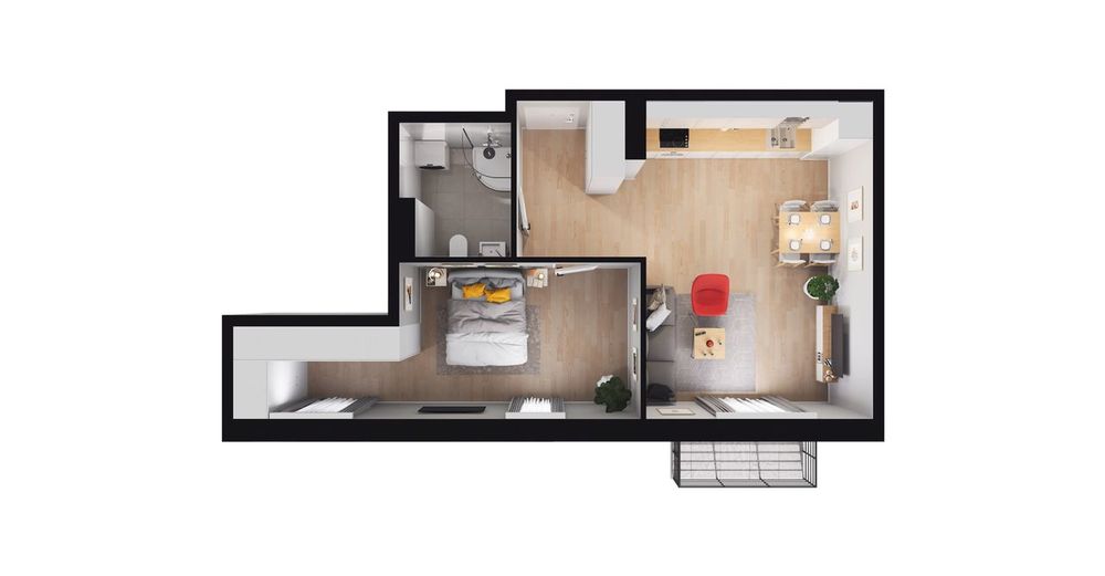 2-pokojowe mieszkanie 47m2 + balkon