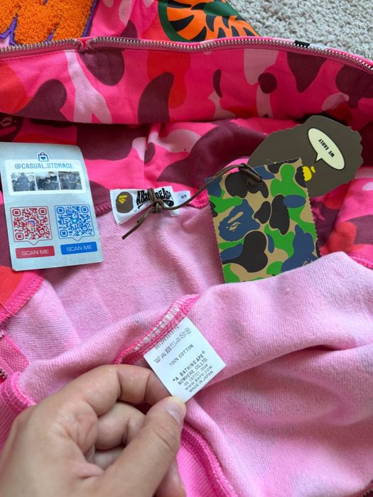 Зип худи Bape Shark Pink