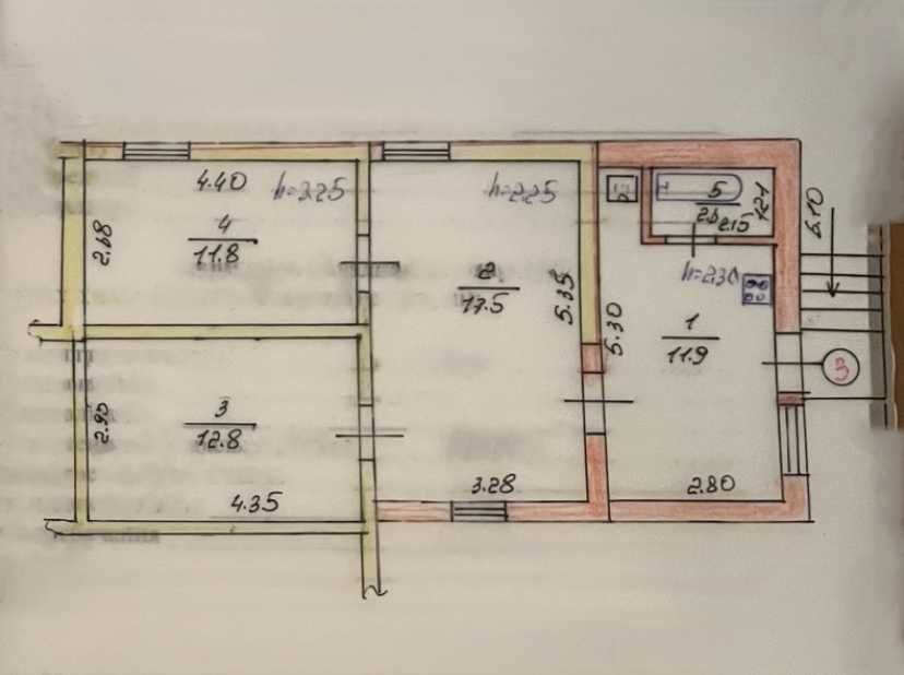 Продаж частини будинку 56м². 3 кімнати. 5 соток. Газове опалення. М:1