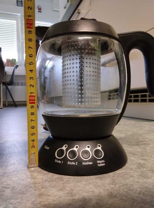 Скляний електро чайник-заварник 1л з регулятором температури Німеччина