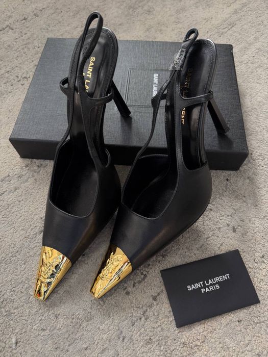 Женские кожаные босоножки слингбэки ys бренд лого