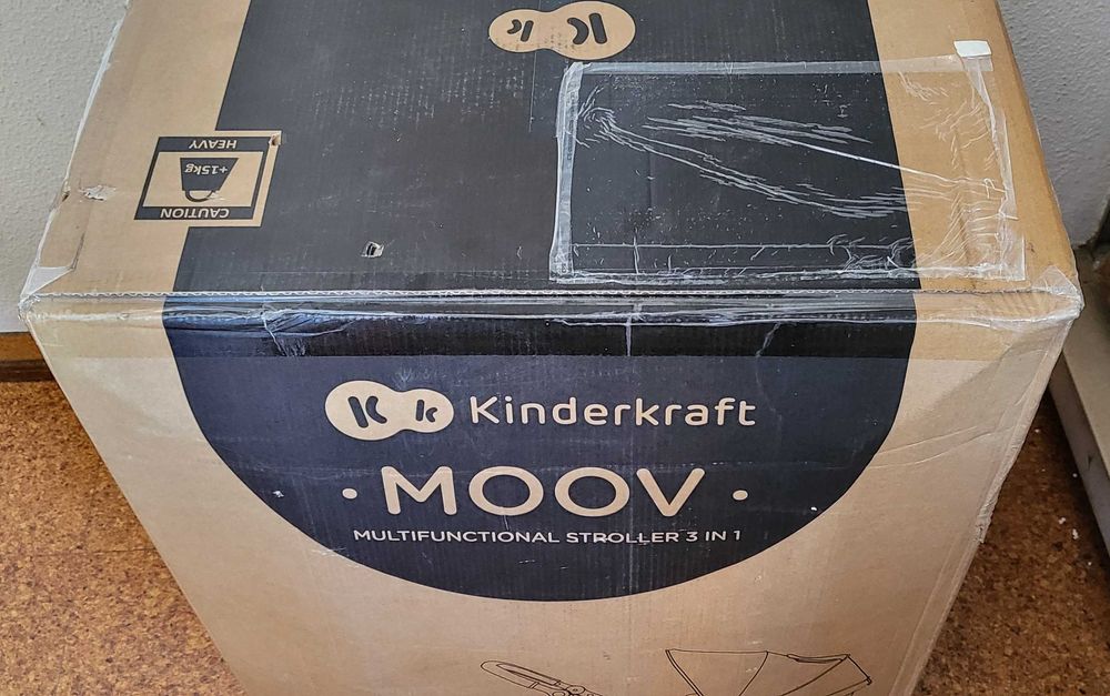 Carrinho de Bebé Kinderkraft Trio 3 em 1 Moov Navy - Azul, Novo