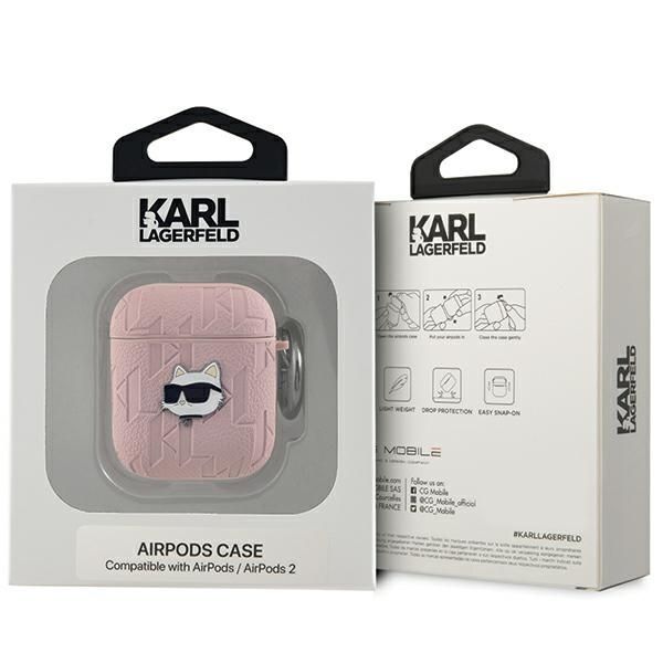 Karl Lagerfeld KLA2PGCHPP AirPods 1/2cover różowy/pink Monogram Head