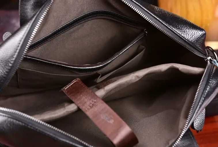 Чоловічий шкіряний діловий портфель для документів з натуральної шкіри