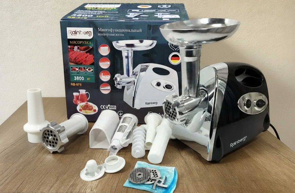 Новая мясорубка Rainberg / електром’ясорубка - мясорубка соковыжималка