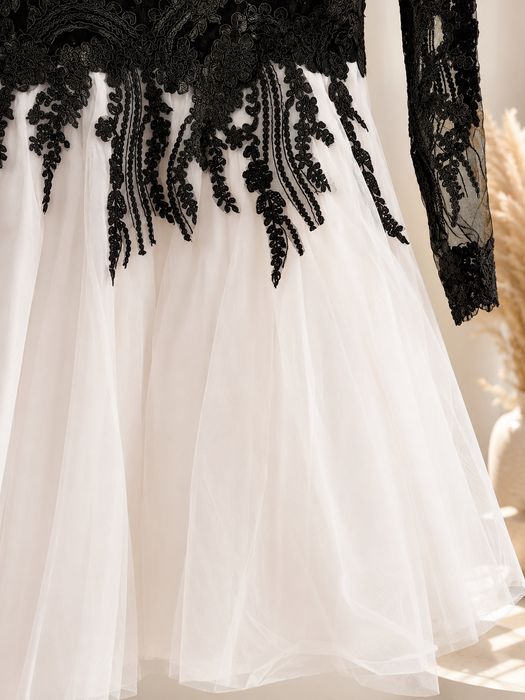 Elegancka sukienka koronka + tiul | XS/S | szyta na miarę
