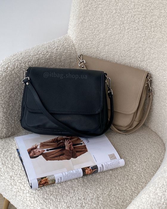 Італійська шкіряна сумка кросбоді. Кожаная сумка кроссбоди итальянская